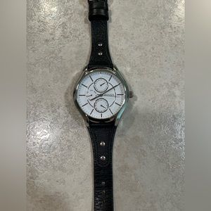 Fossil Original Boyfriend Chronograph Black Leather Watch